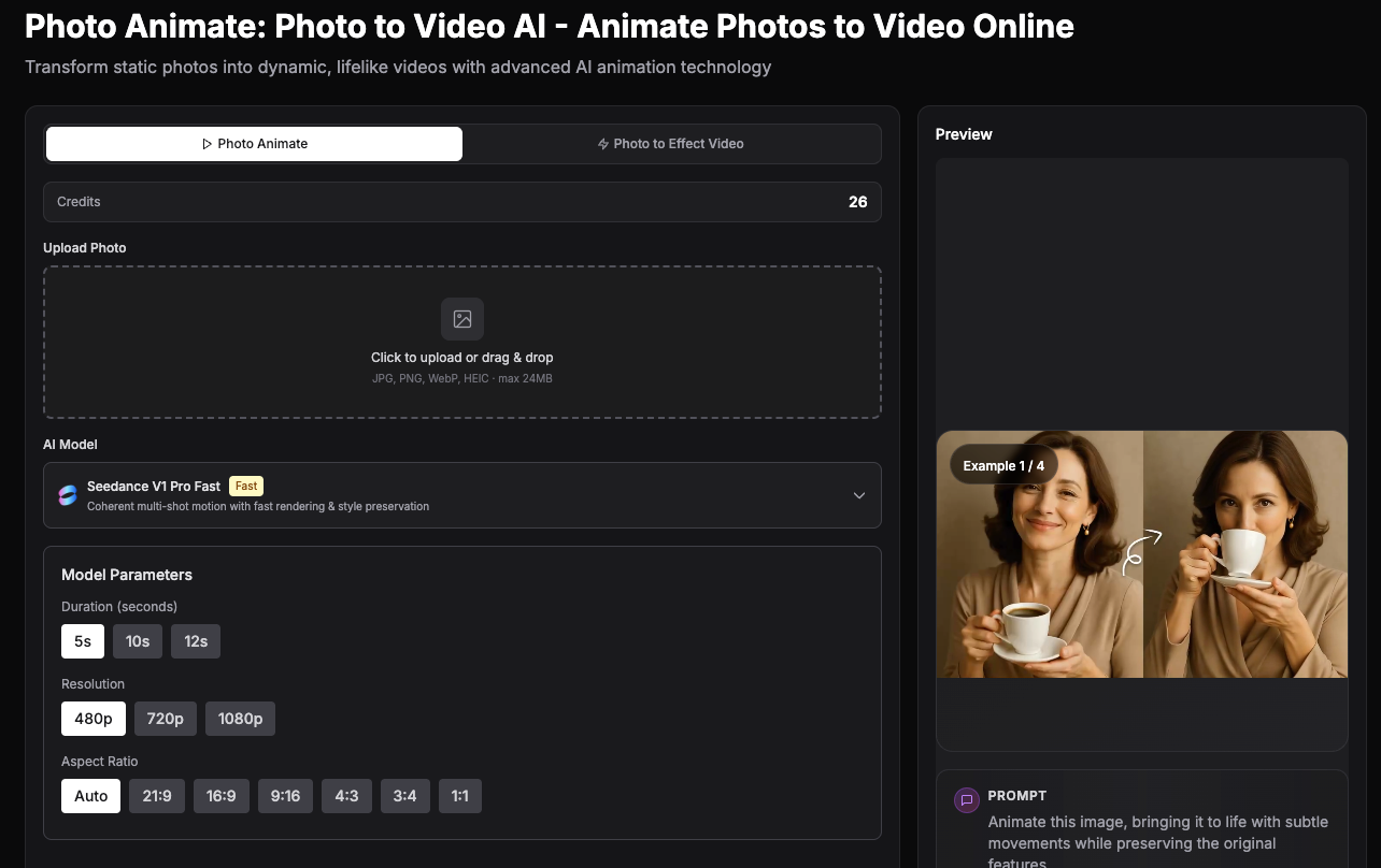Photo Animate - Photo to Video AI | Bring Photos to Life